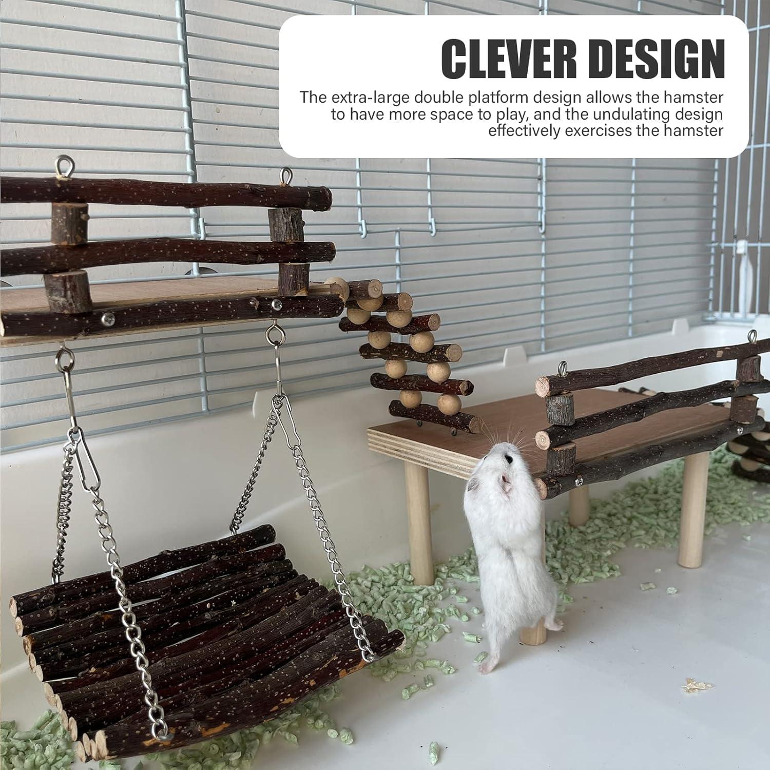 Plataforma de Juego para Hámsters BSMTech con Columpio de Madera