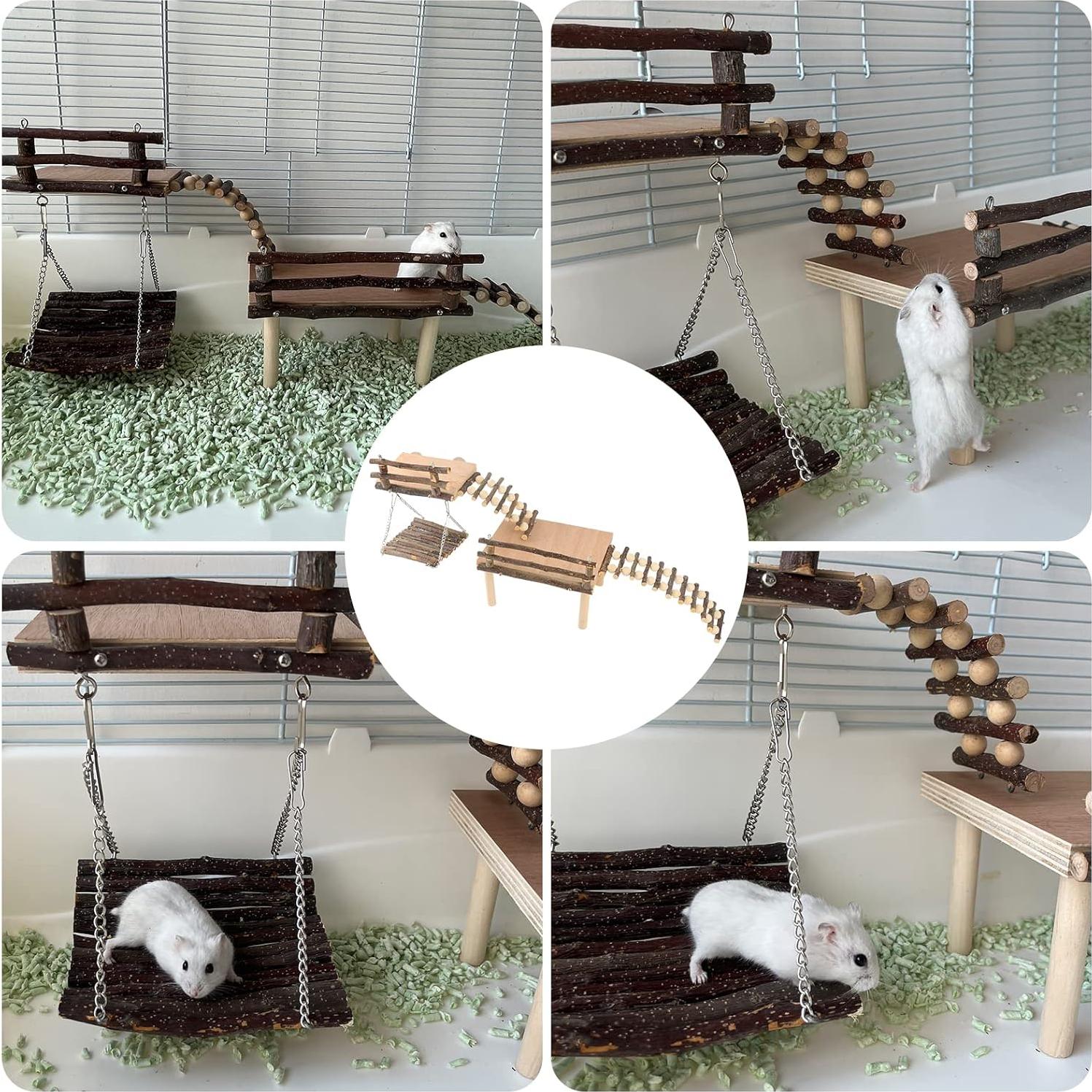 Plataforma de Juego para Hámsters BSMTech con Columpio de Madera