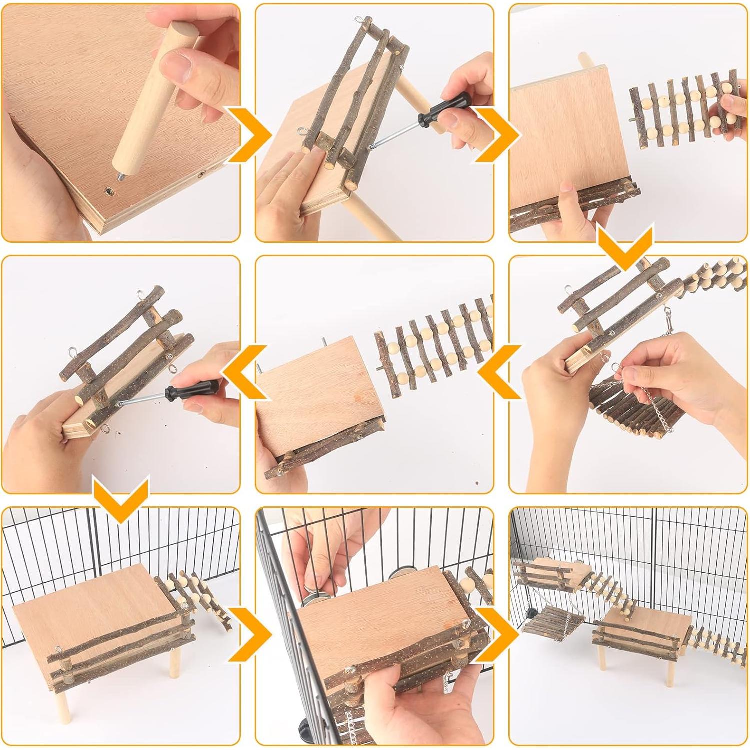 Plataforma de Juego para Hámsters BSMTech con Columpio de Madera