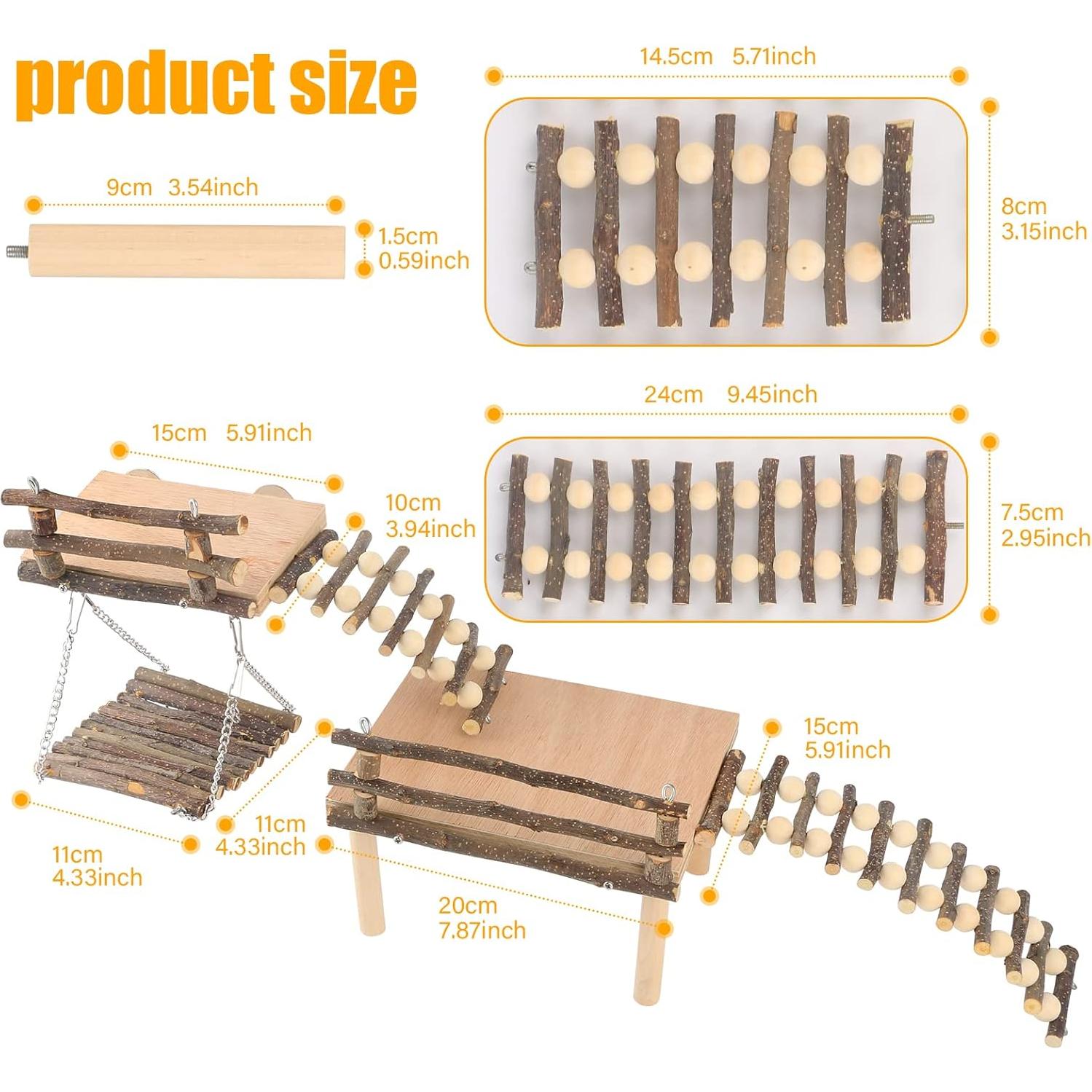 Plataforma de Juego para Hámsters BSMTech con Columpio de Madera