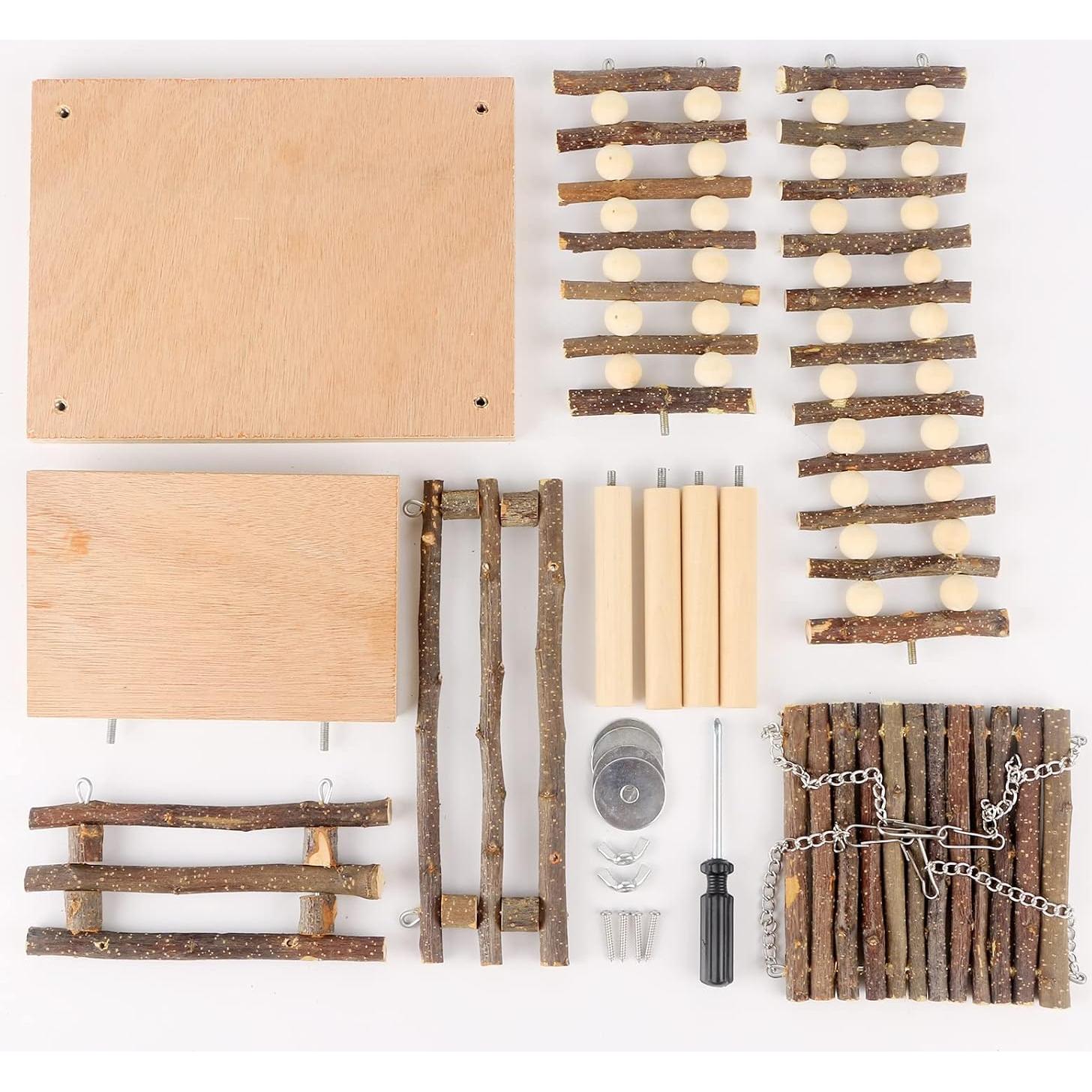 Plataforma de Juego para Hámsters BSMTech con Columpio de Madera