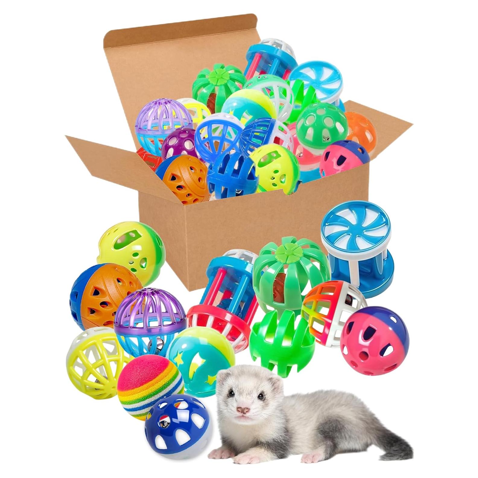 Paquete de 25 Juguetes para Hurones HEUHAI - Pelotas Coloridas 3.81-7.11 cm