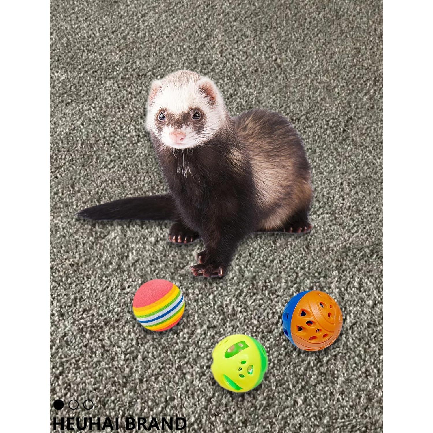 Paquete de 25 Juguetes para Hurones HEUHAI - Pelotas Coloridas 3.81-7.11 cm