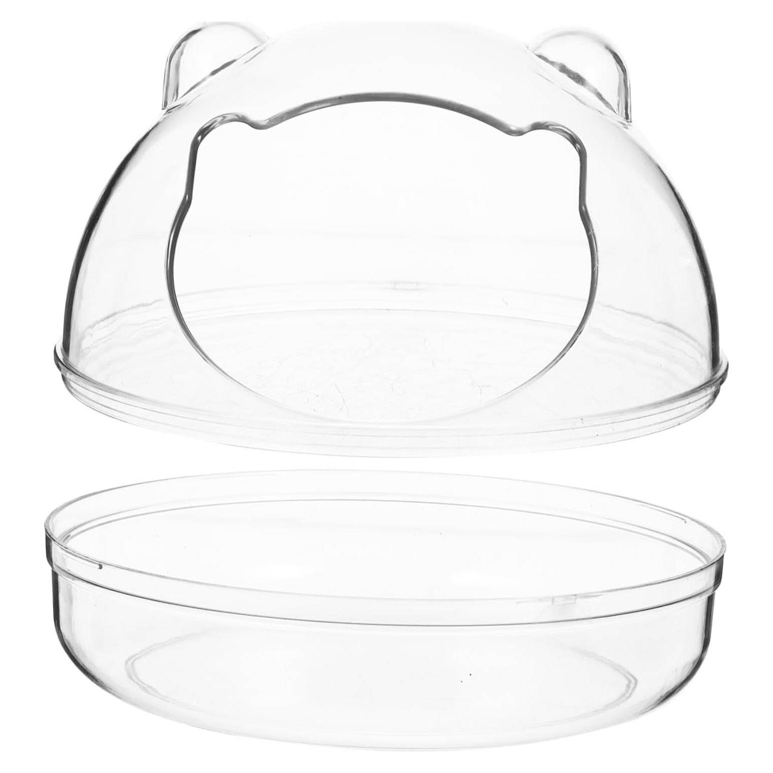 Bañera para hámster Toyvian, transparente y desmontable 12x12cm