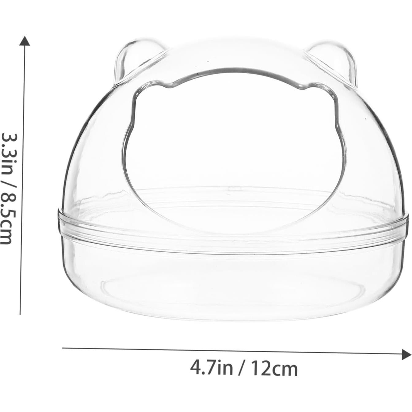 Bañera para hámster Toyvian, transparente y desmontable 12x12cm