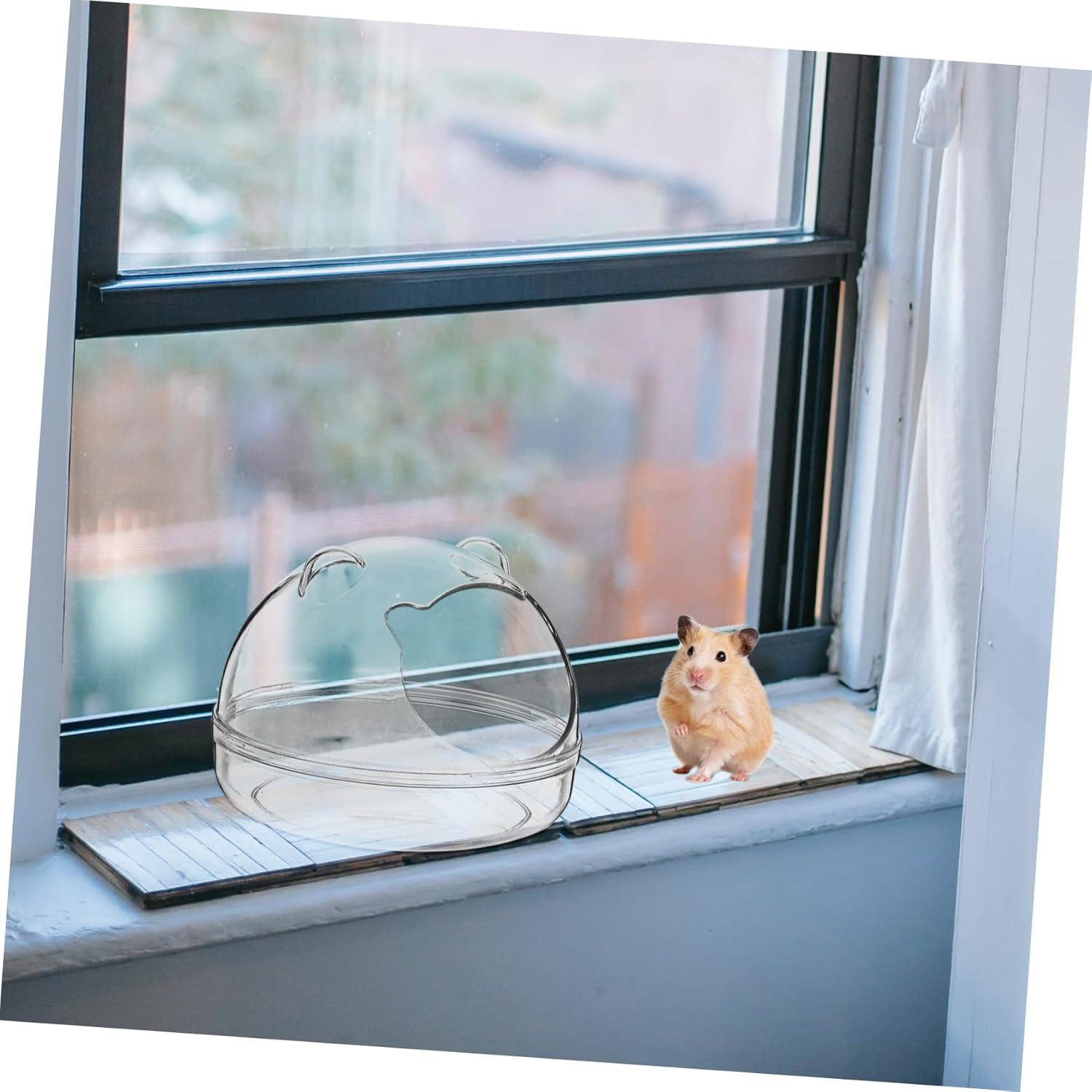 Bañera para hámster Toyvian, transparente y desmontable 12x12cm