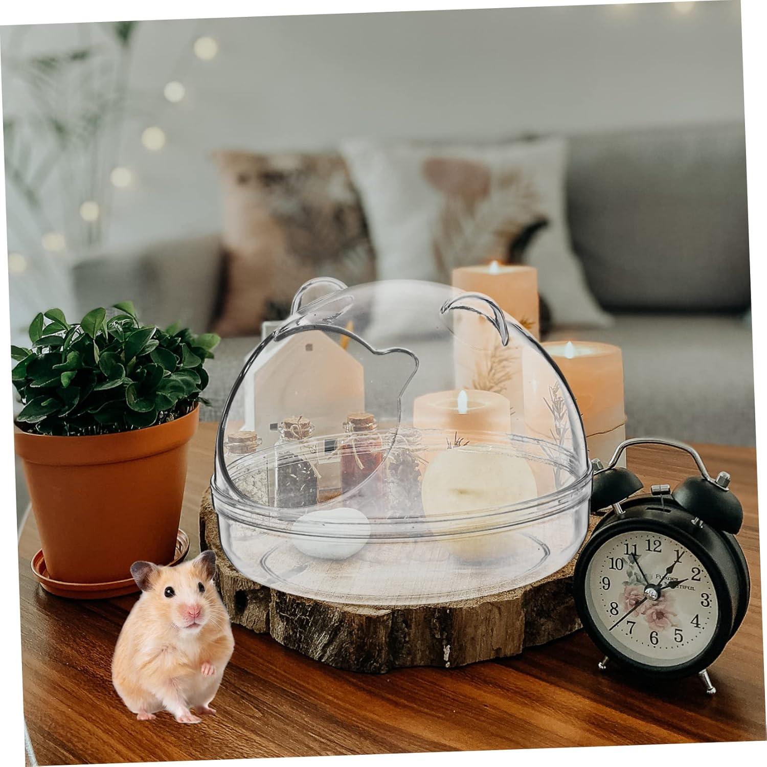 Bañera para hámster Toyvian, transparente y desmontable 12x12cm