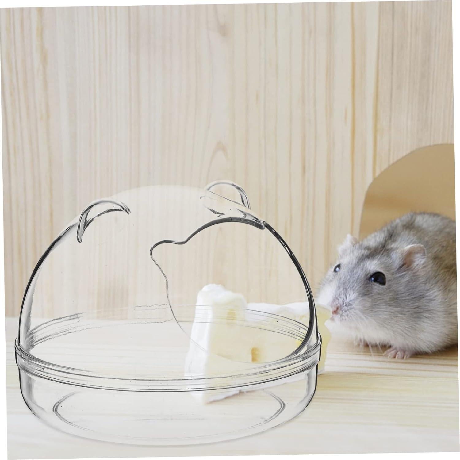 Bañera para hámster Toyvian, transparente y desmontable 12x12cm