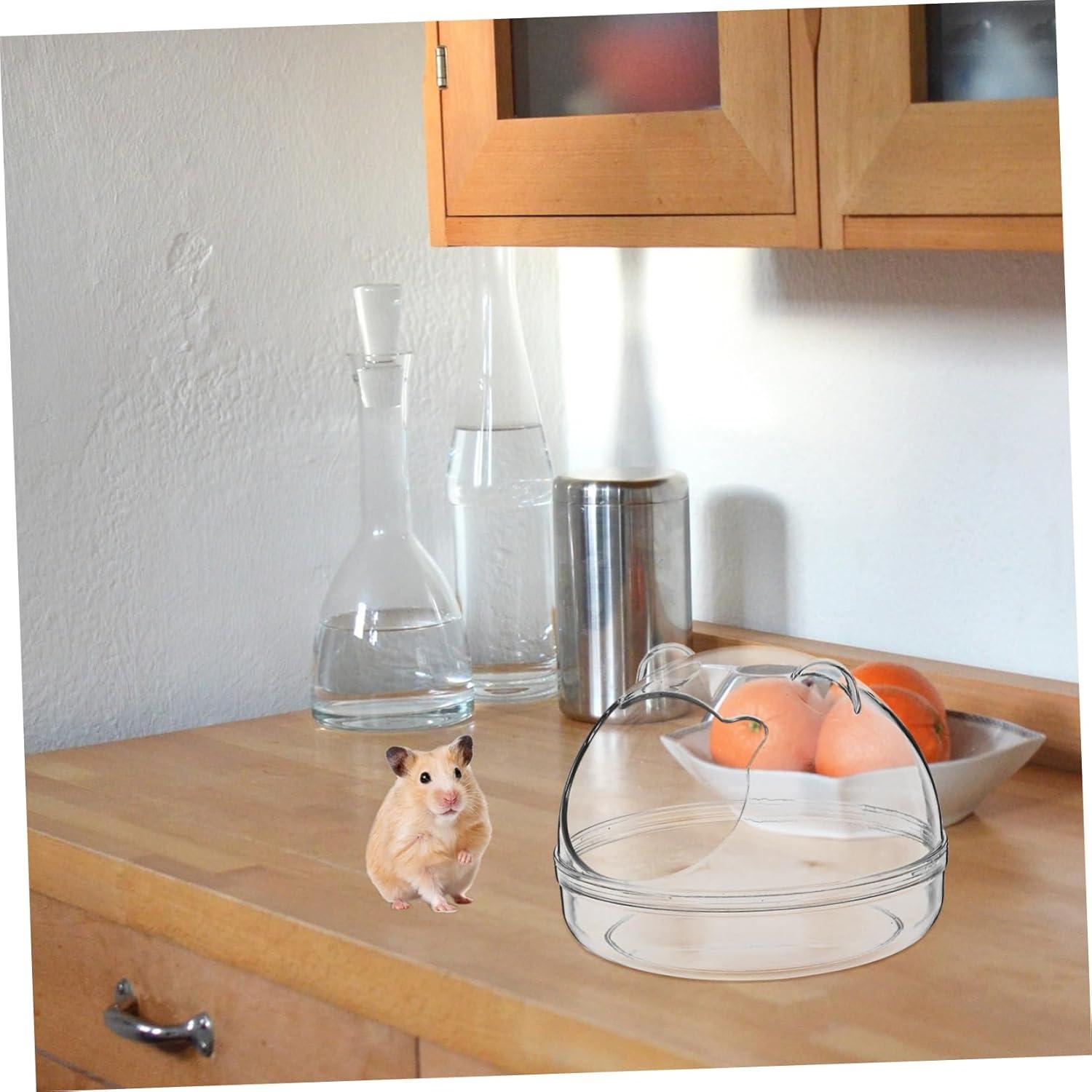 Bañera para hámster Toyvian, transparente y desmontable 12x12cm