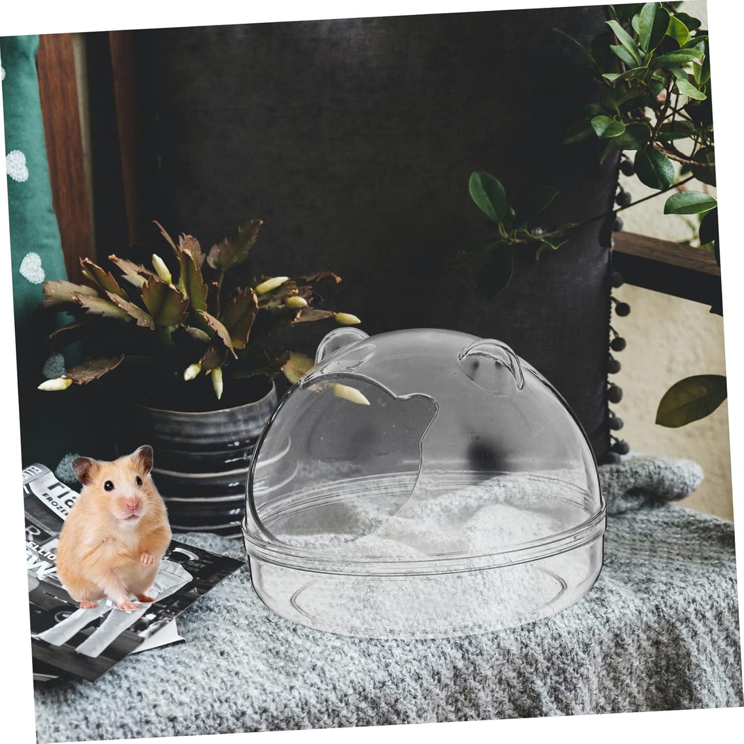 Bañera para hámster Toyvian, transparente y desmontable 12x12cm