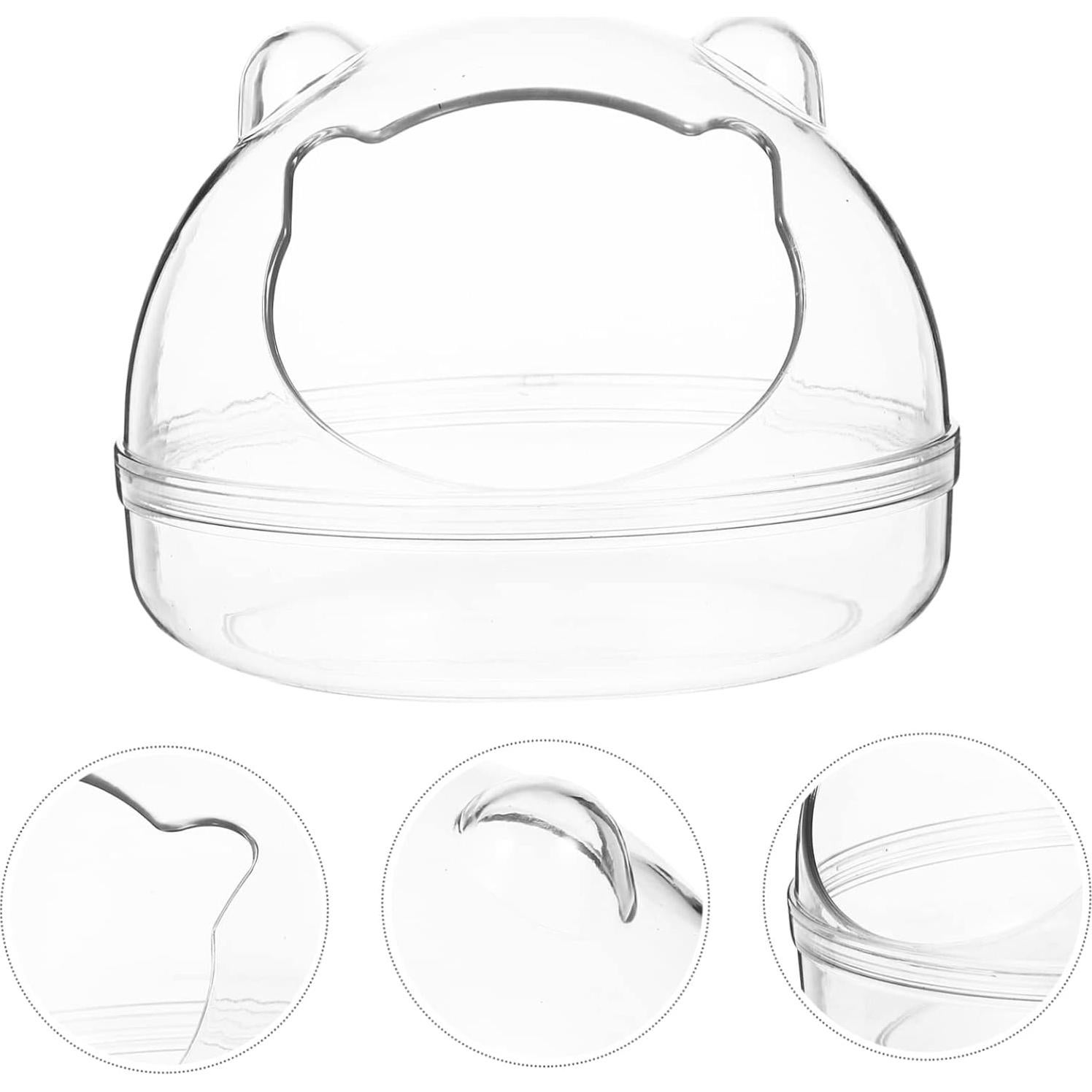 Bañera para hámster Toyvian, transparente y desmontable 12x12cm