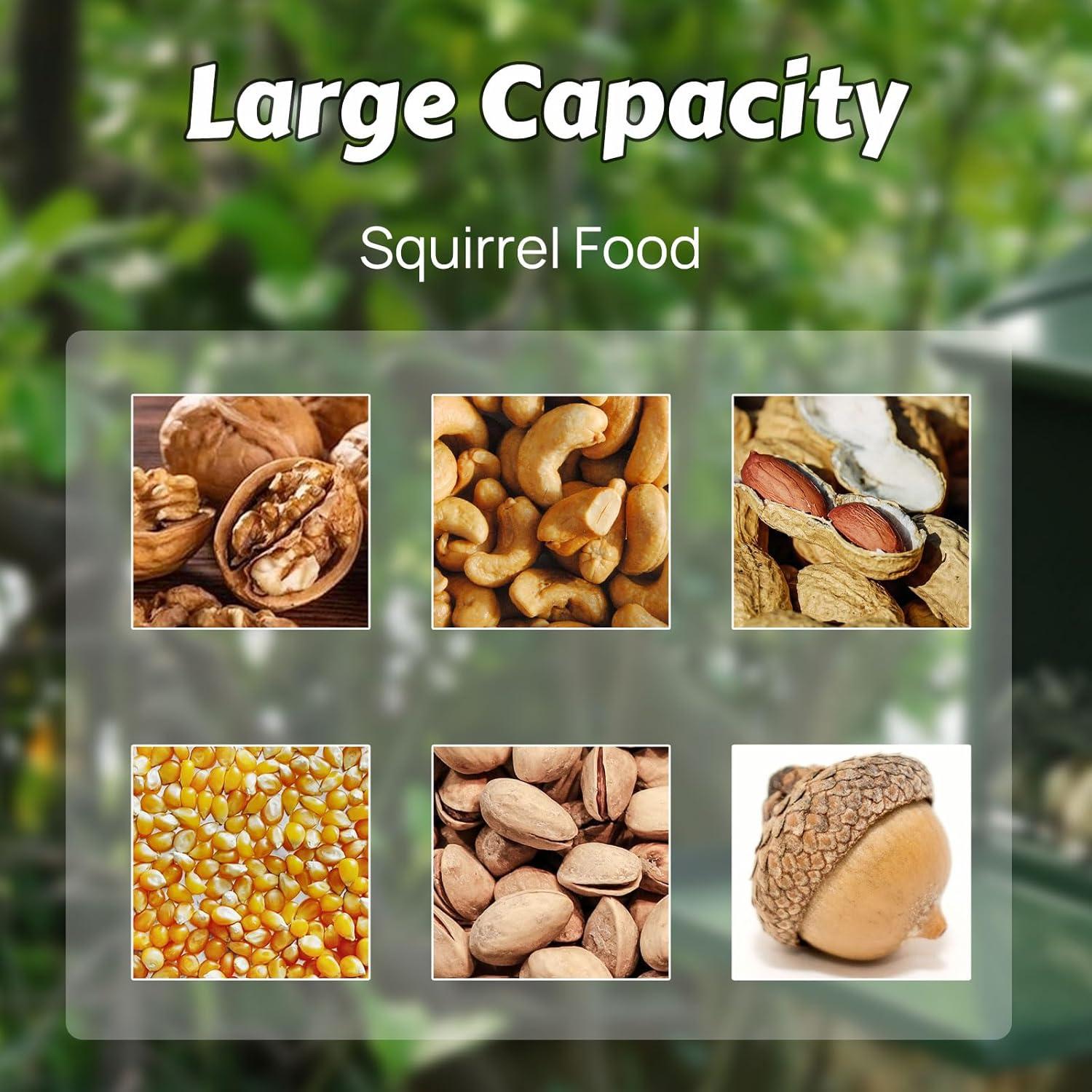 Comedero para Ardillas de Metal Gavinjitao Resistente al Aire Libre