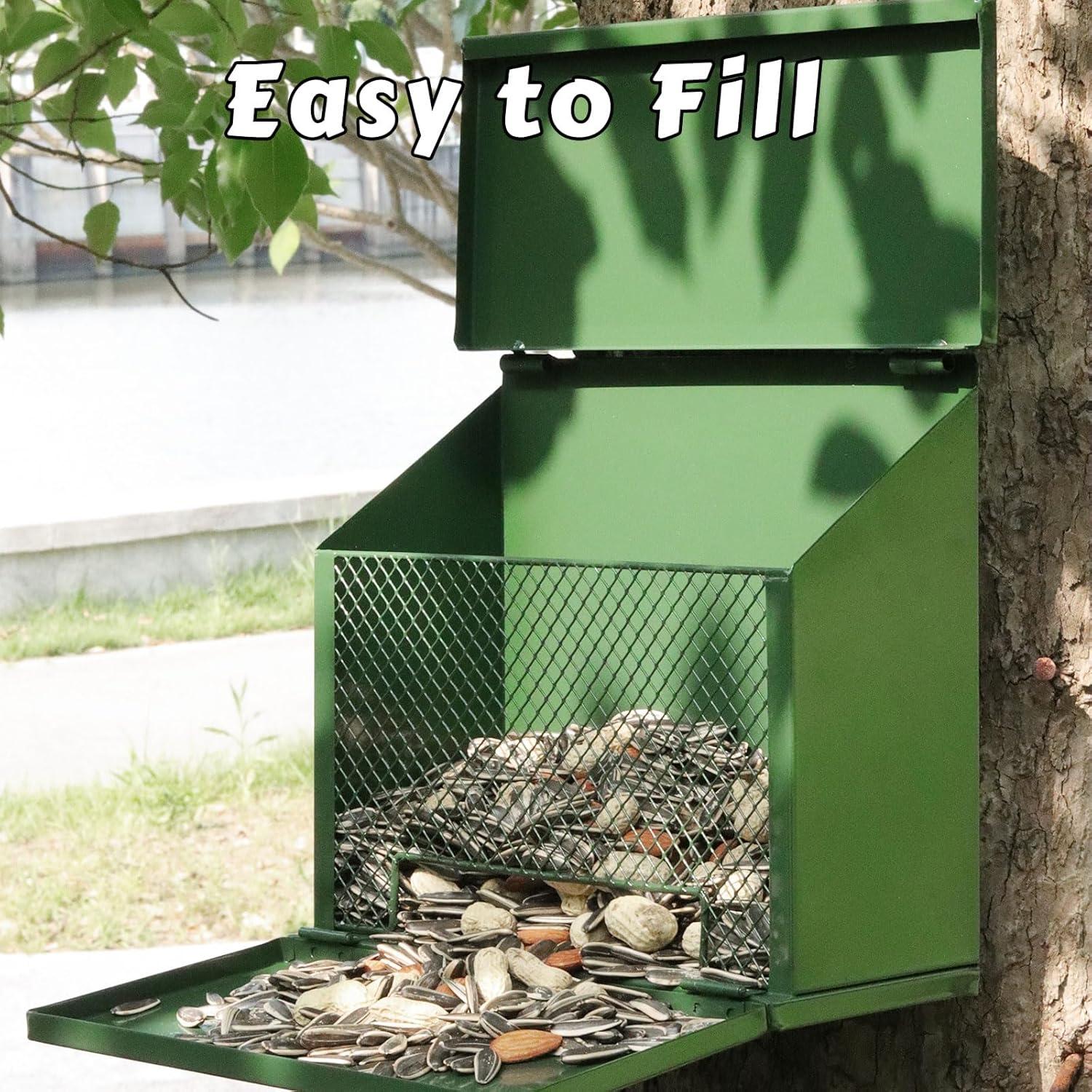 Comedero para Ardillas de Metal Gavinjitao Resistente al Aire Libre