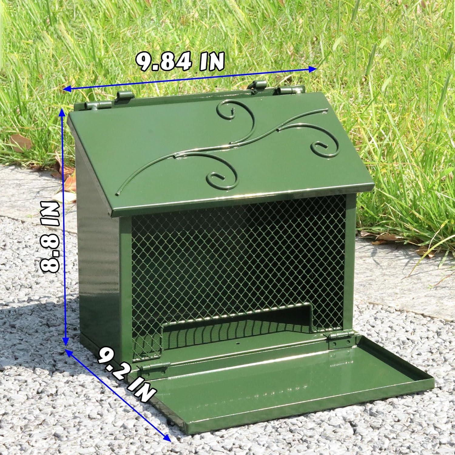 Comedero para Ardillas de Metal Gavinjitao Resistente al Aire Libre