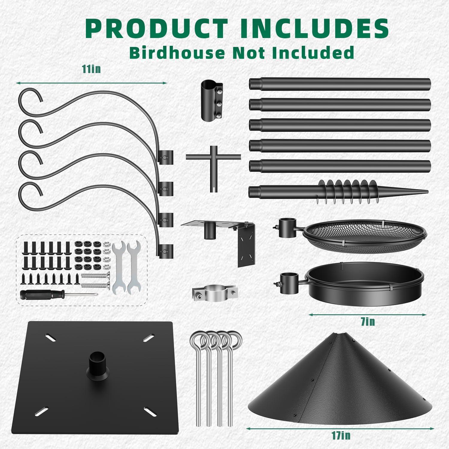Poste de Comedero para Aves SHIJING 234 cm Ajustable Antiardillas