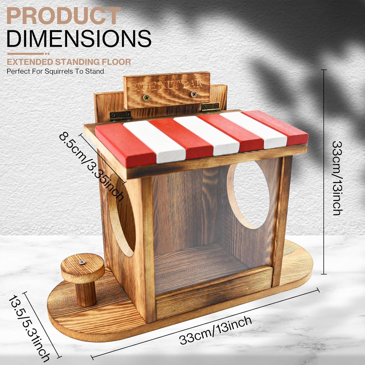 Comedero para Ardillas CZBRO de Madera 33x13.5x23.5cm