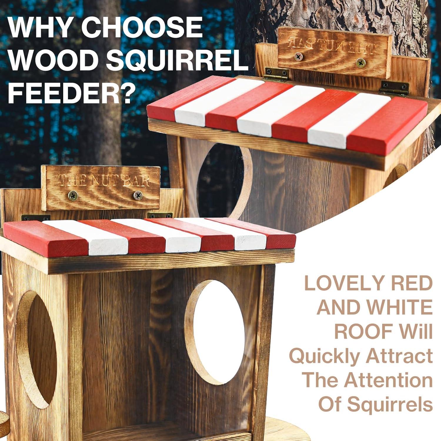 Comedero para Ardillas CZBRO de Madera 33x13.5x23.5cm