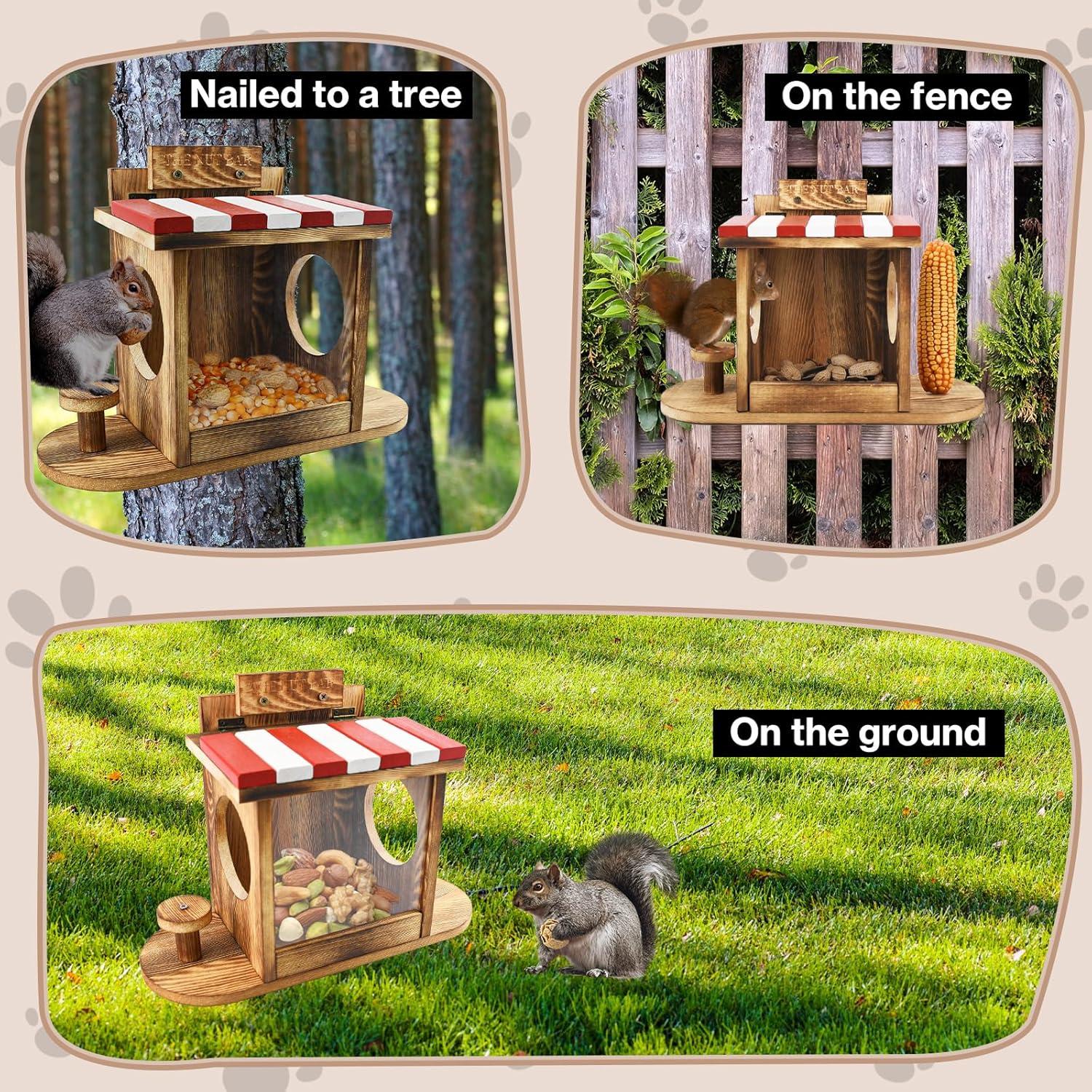 Comedero para Ardillas CZBRO de Madera 33x13.5x23.5cm