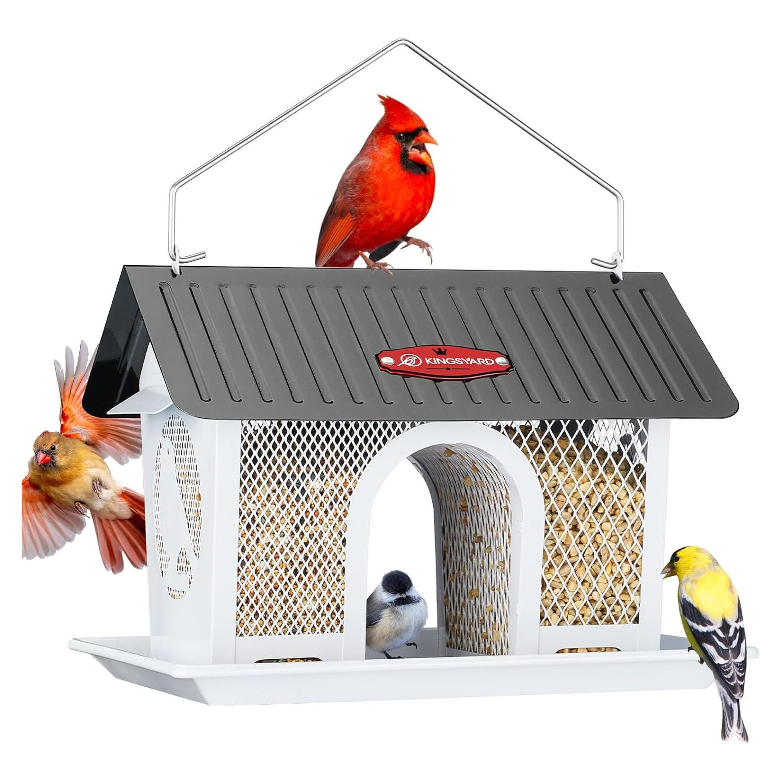Comedero para Aves de Metal Kingsyard Blanco 1.36 kg Colgante