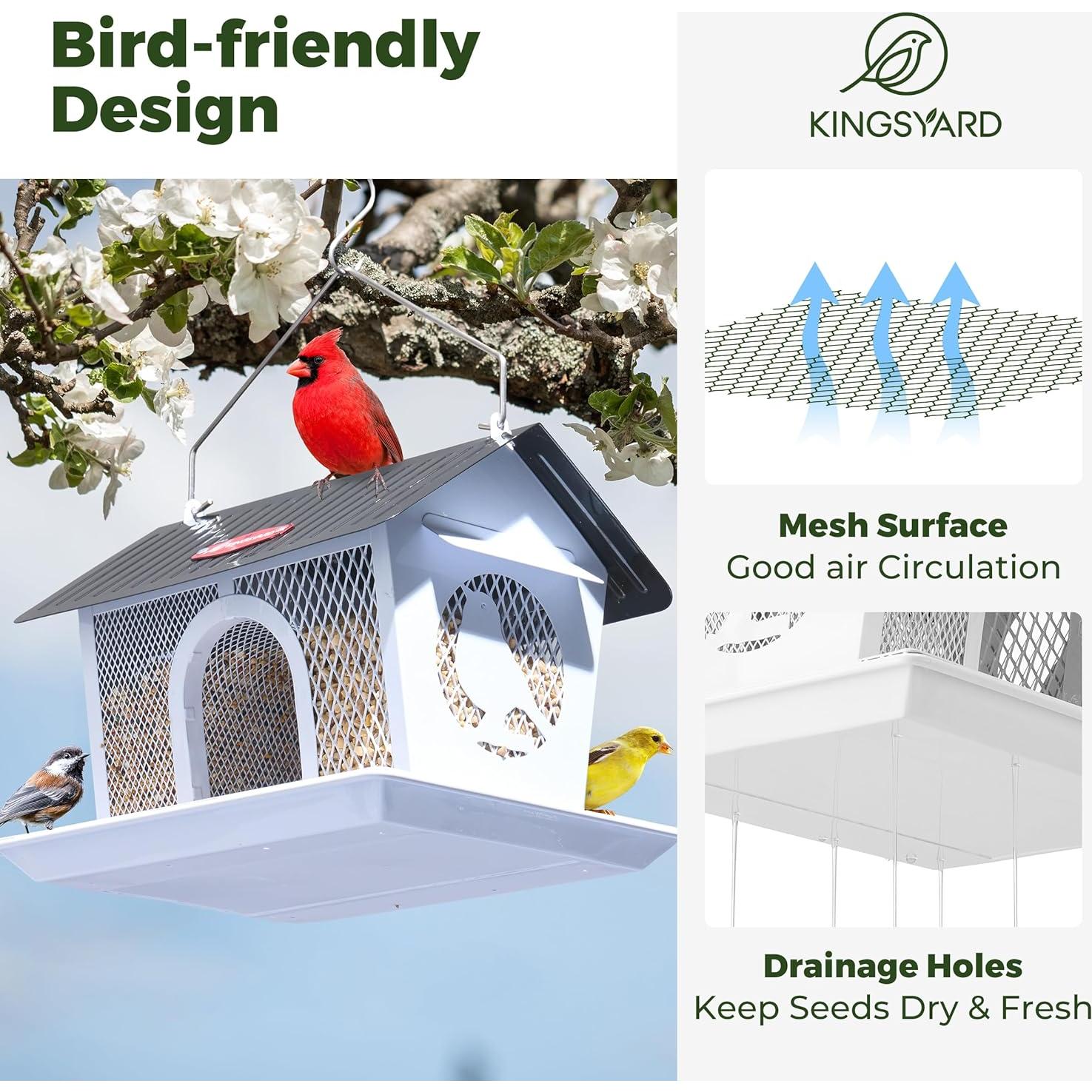 Comedero para Aves de Metal Kingsyard Blanco 1.36 kg Colgante