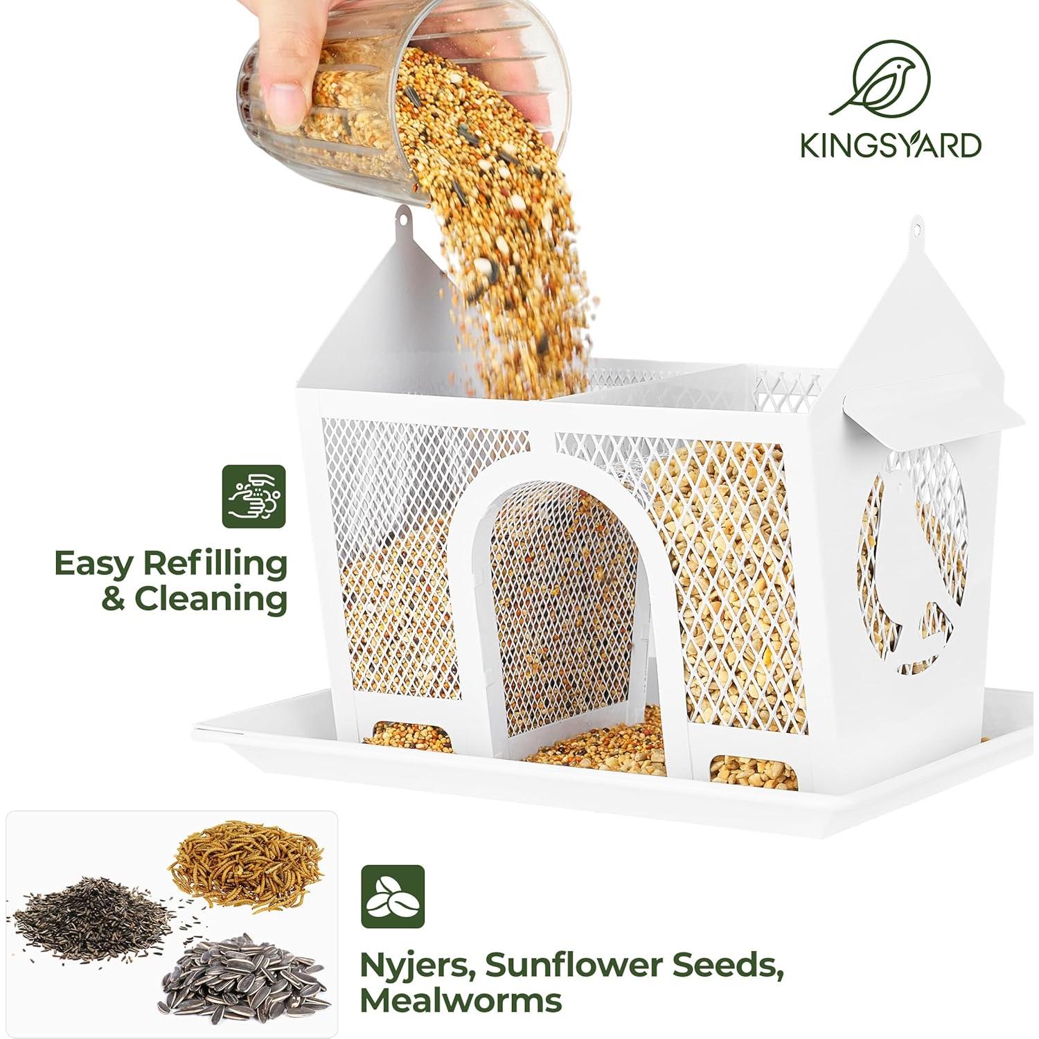 Comedero para Aves de Metal Kingsyard Blanco 1.36 kg Colgante