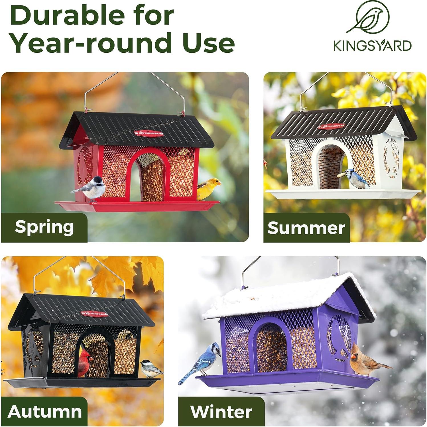 Comedero para Aves de Metal Kingsyard Blanco 1.36 kg Colgante