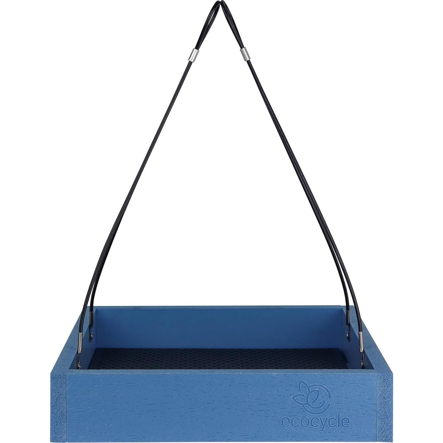 Alimentador de Aves EcoCycle Azul 1.42L Bandeja Colgante