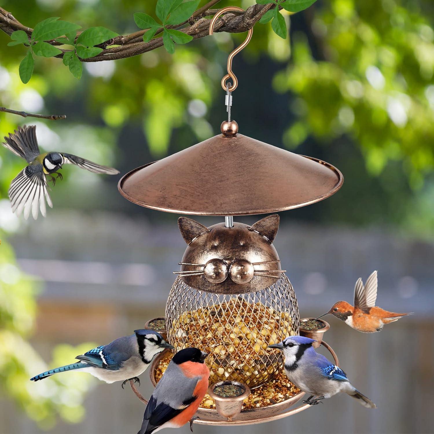 Comedero para Aves LBTING Colgante de Metal 0.91 kg Bronce