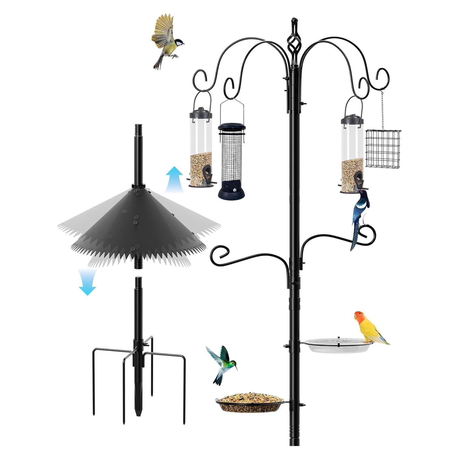 Estación de Alimentación de Aves Boostool 238.76 cm con Baffle