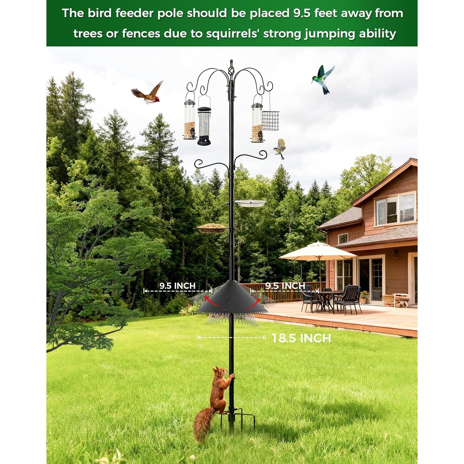 Estación de Alimentación de Aves Boostool 238.76 cm con Baffle