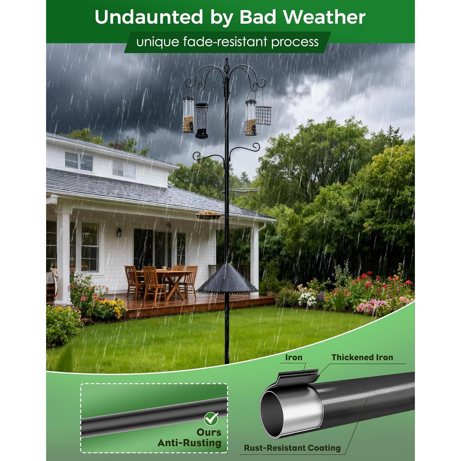 Estación de Alimentación de Aves Boostool 238.76 cm con Baffle