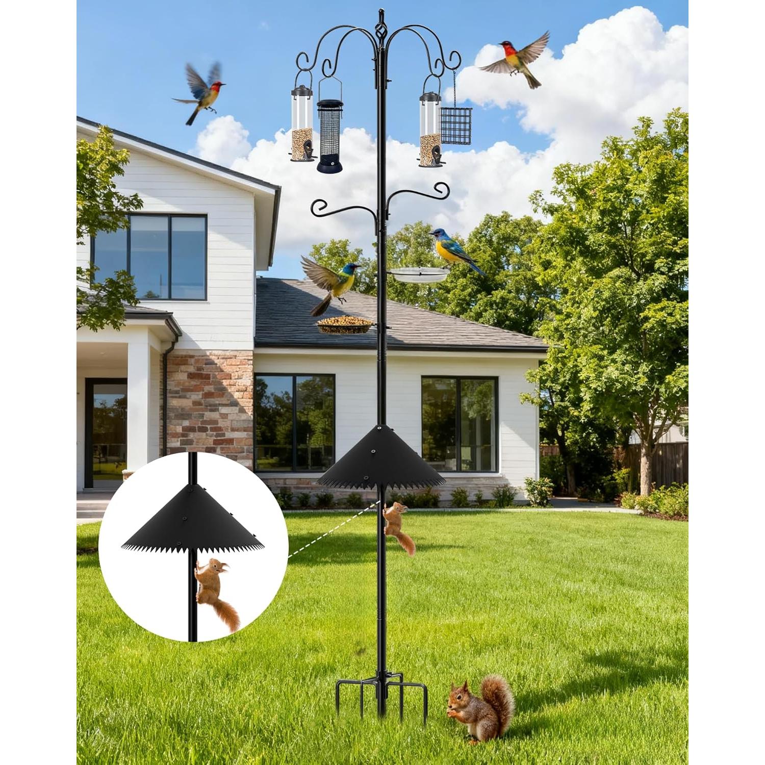 Estación de Alimentación de Aves Boostool 238.76 cm con Baffle