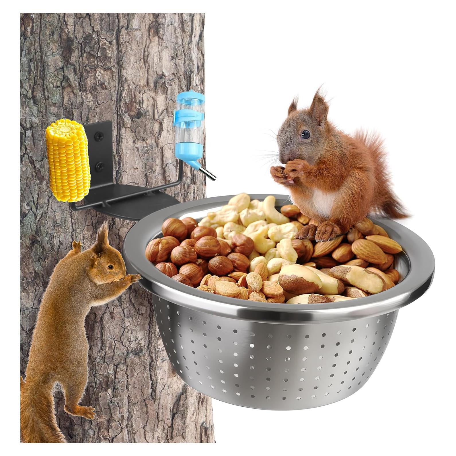 Comedero de Metal AebDerp para Ardillas al Aire Libre 22.86cm