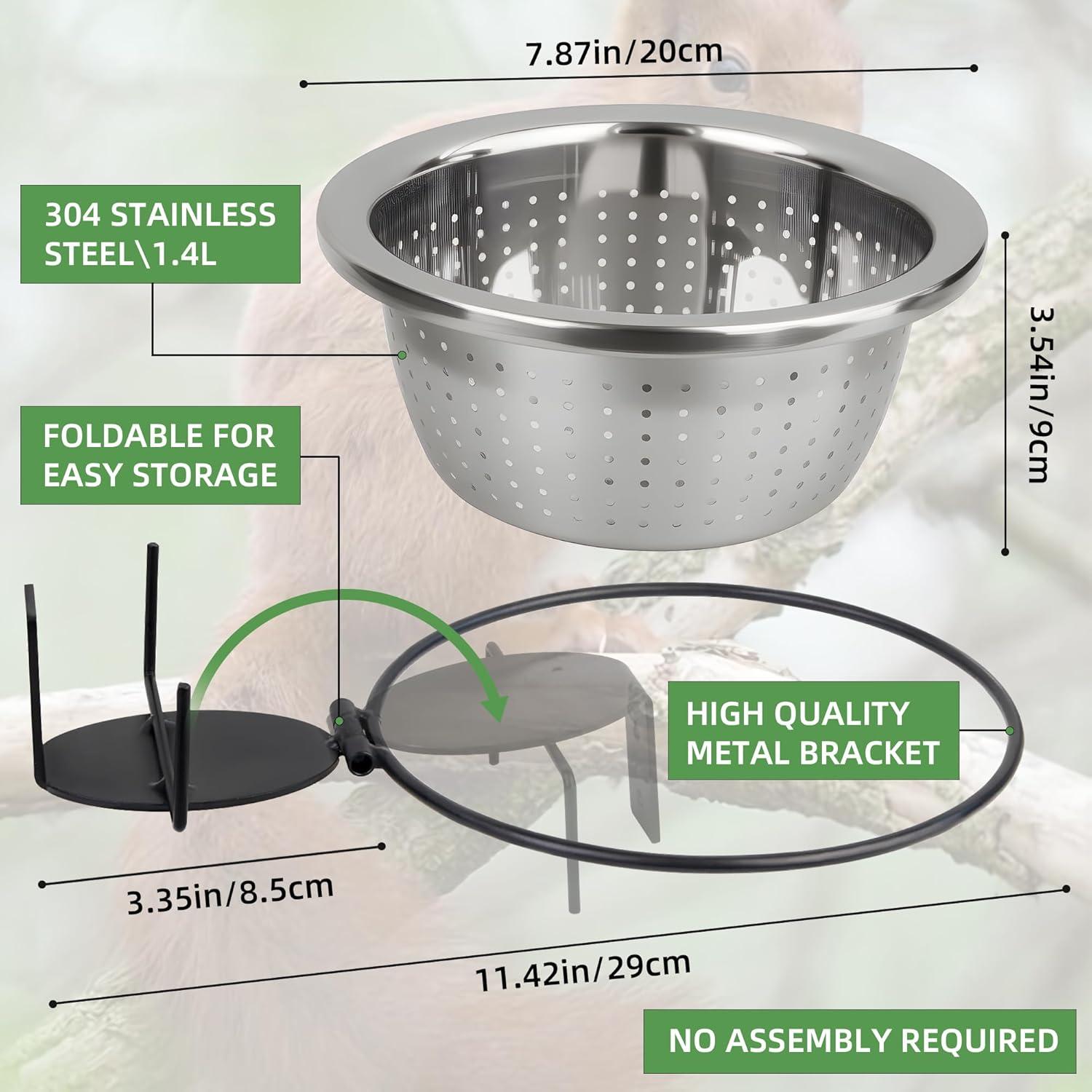 Comedero de Metal AebDerp para Ardillas al Aire Libre 22.86cm