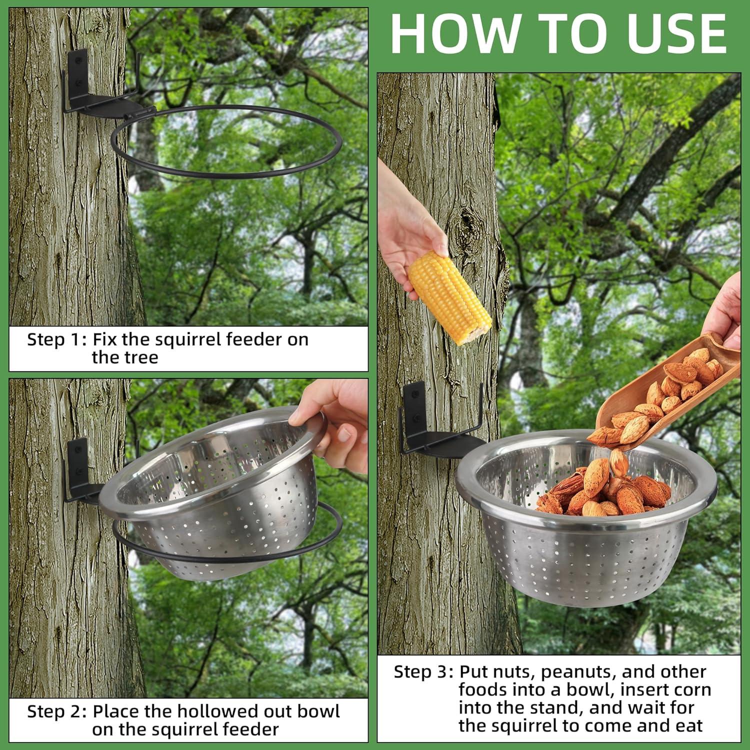 Comedero de Metal AebDerp para Ardillas al Aire Libre 22.86cm