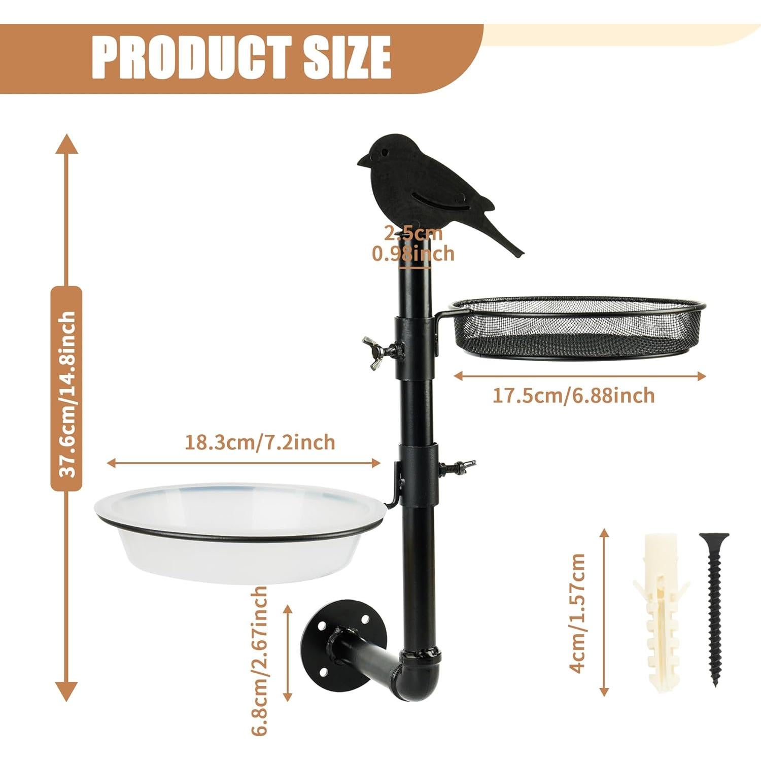 Comedero para Aves DAEHUI Montado en Pared con Baño