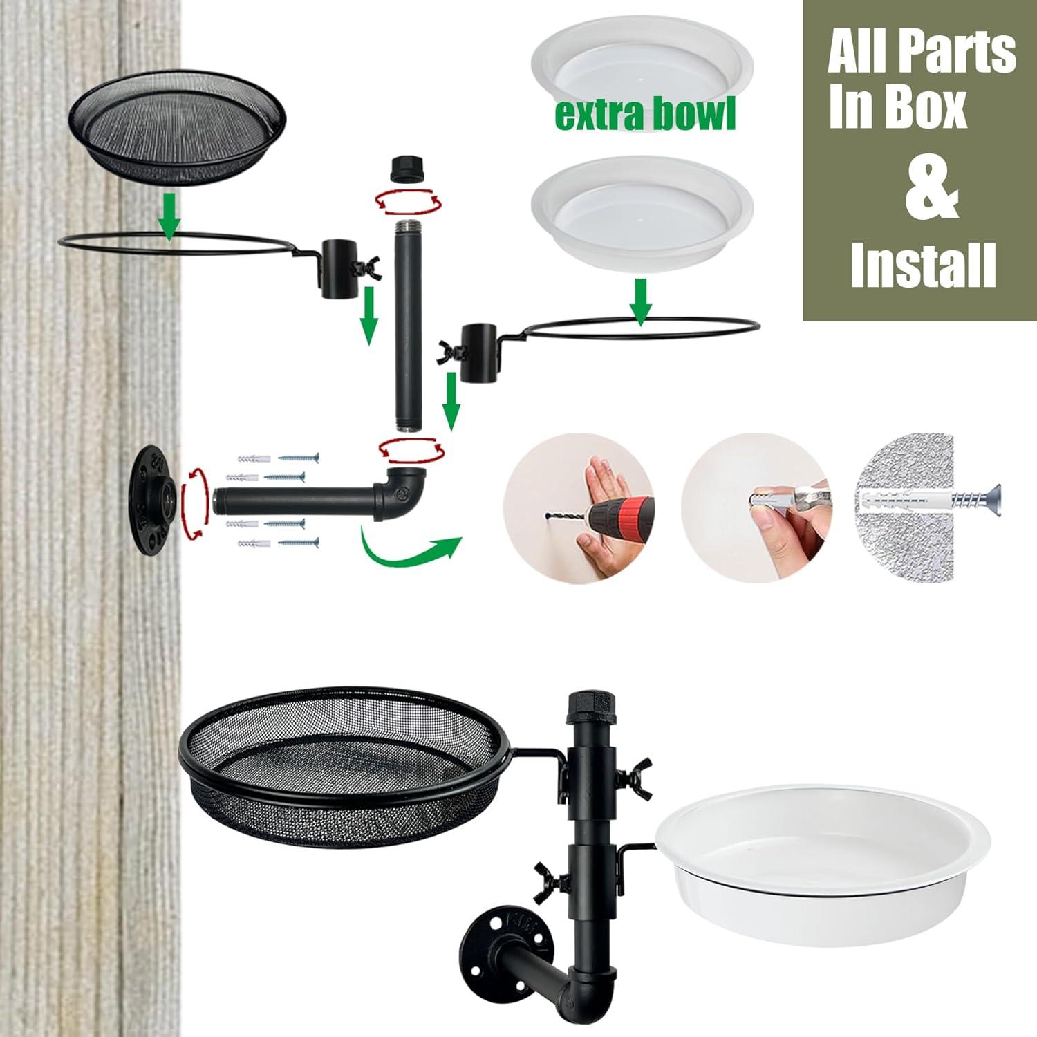 Comedero y Baño para Aves CQAIRIOU Montado en Pared 43.9cm