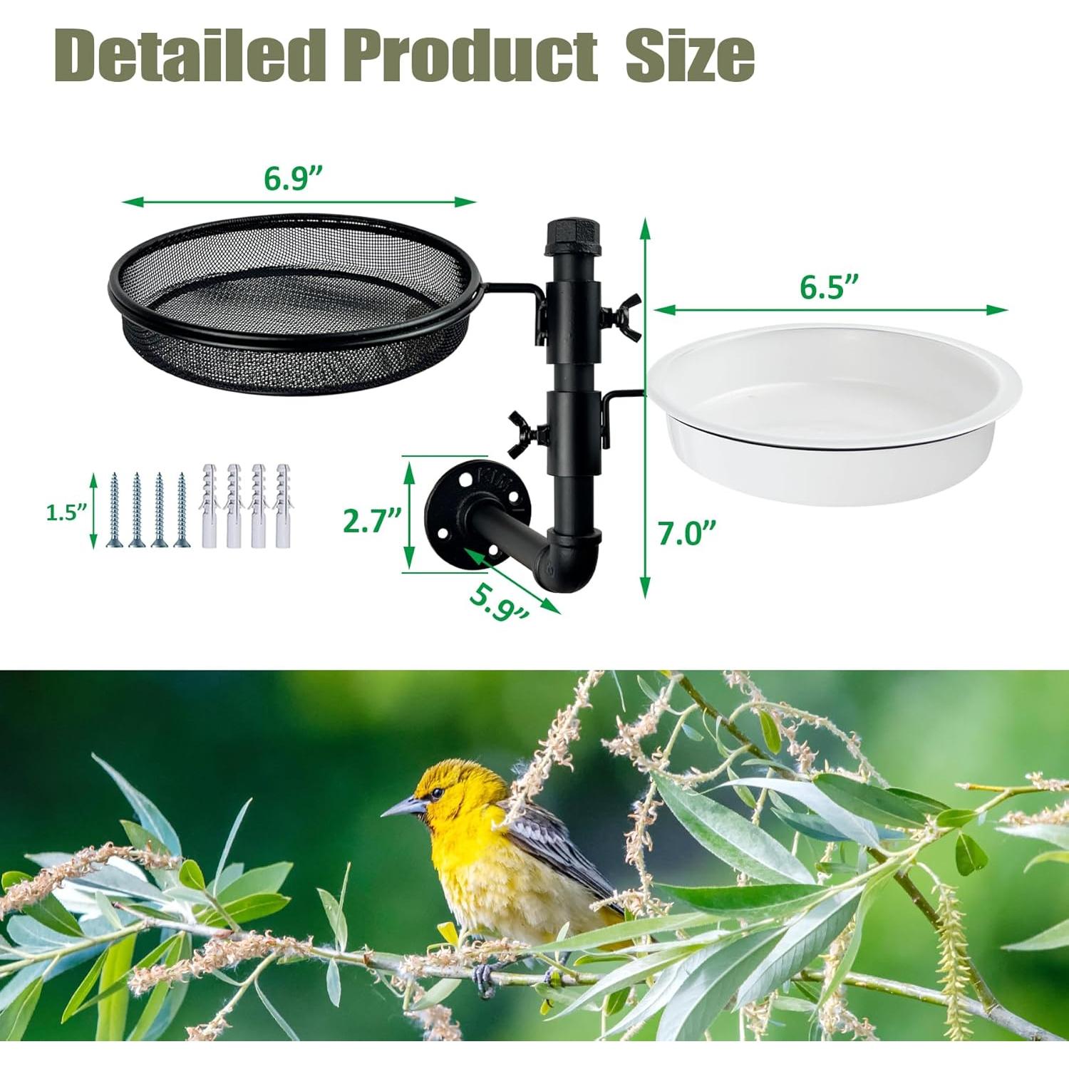 Comedero y Baño para Aves CQAIRIOU Montado en Pared 43.9cm