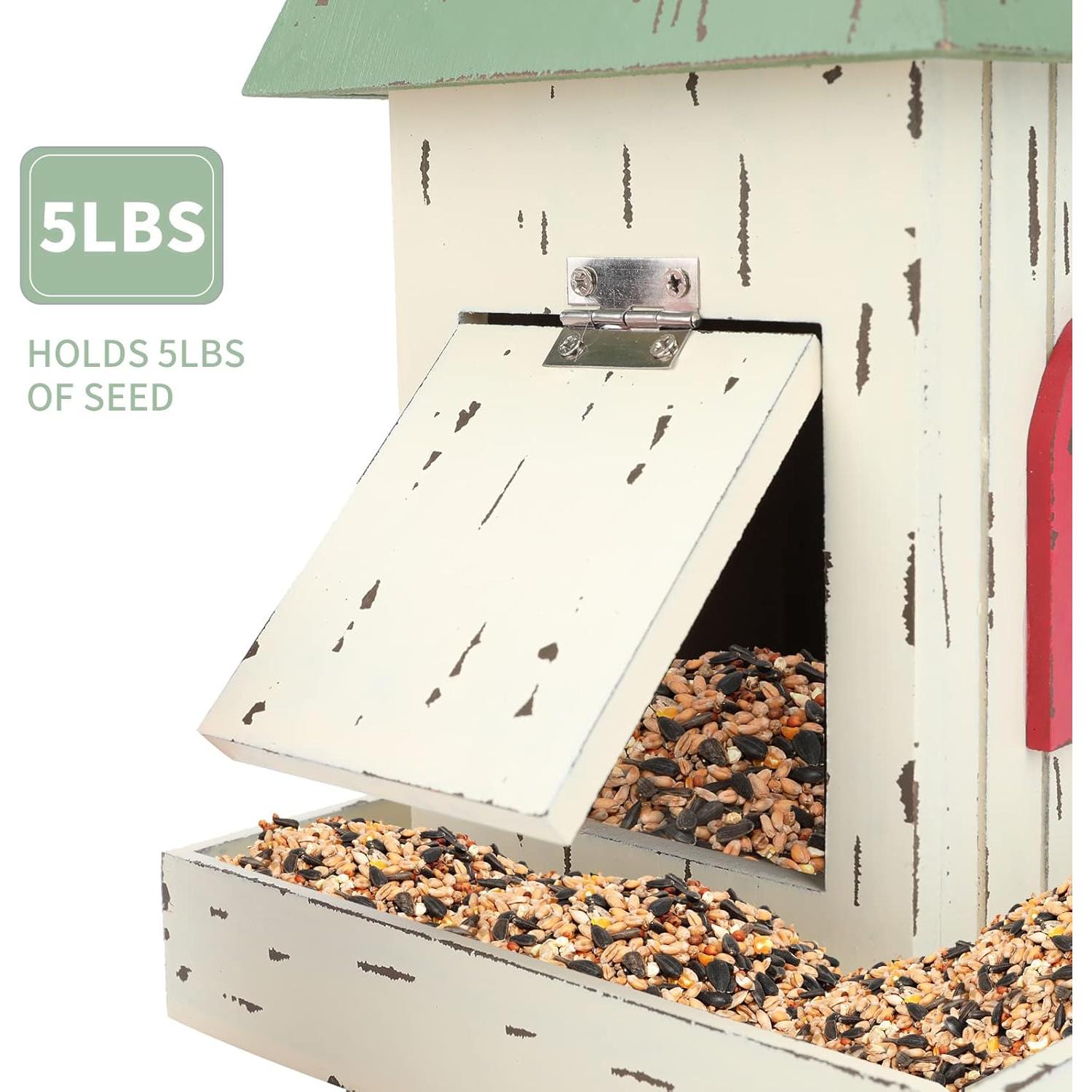 Casa de Pájaro Colgante Yinns de Madera con Bandeja 33cm