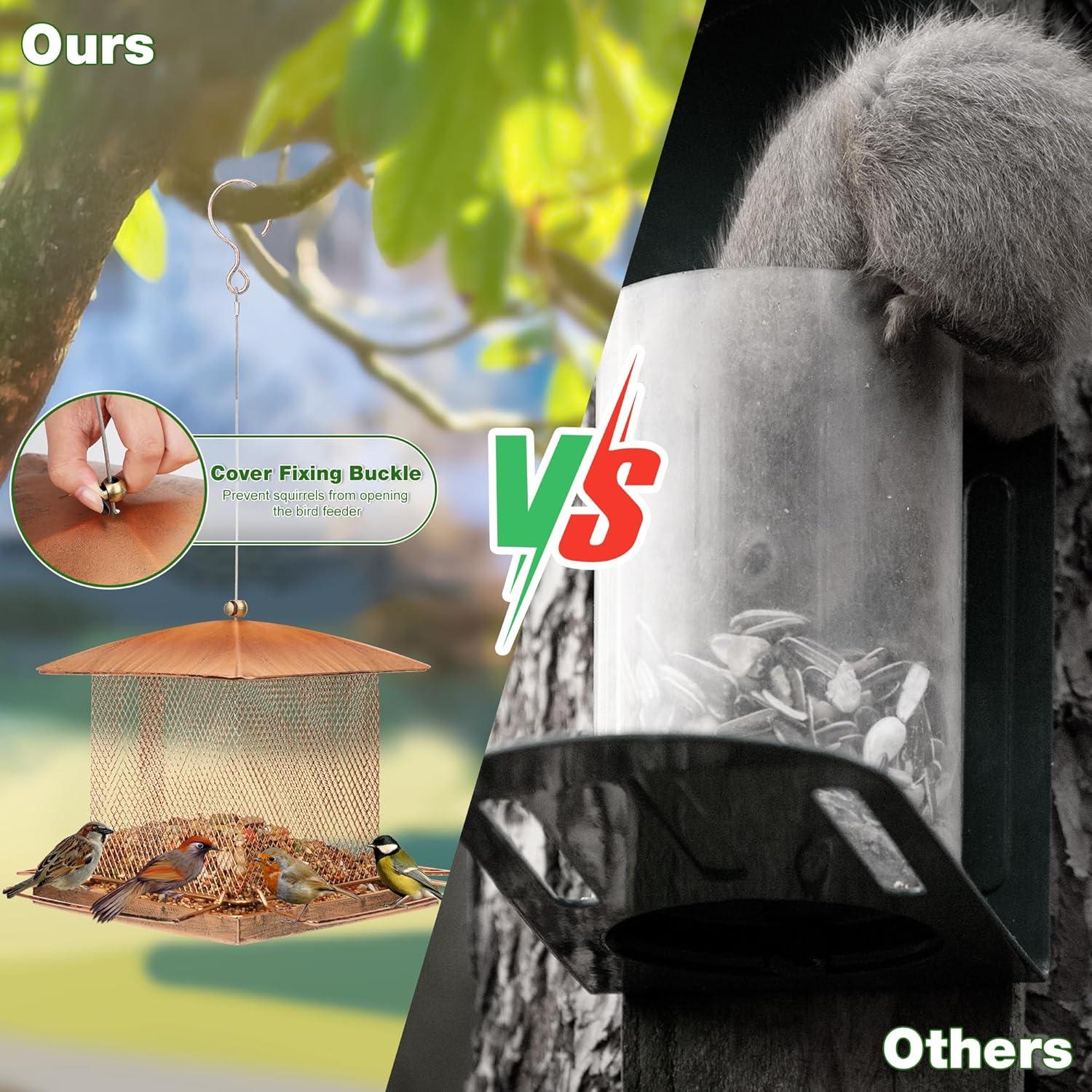 Comedero para Aves Buseeau de Metal 1.58kg Colgante Oro