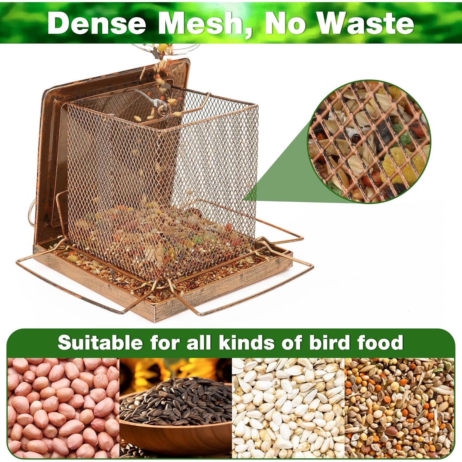 Comedero para Aves Buseeau de Metal 1.58kg Colgante Oro