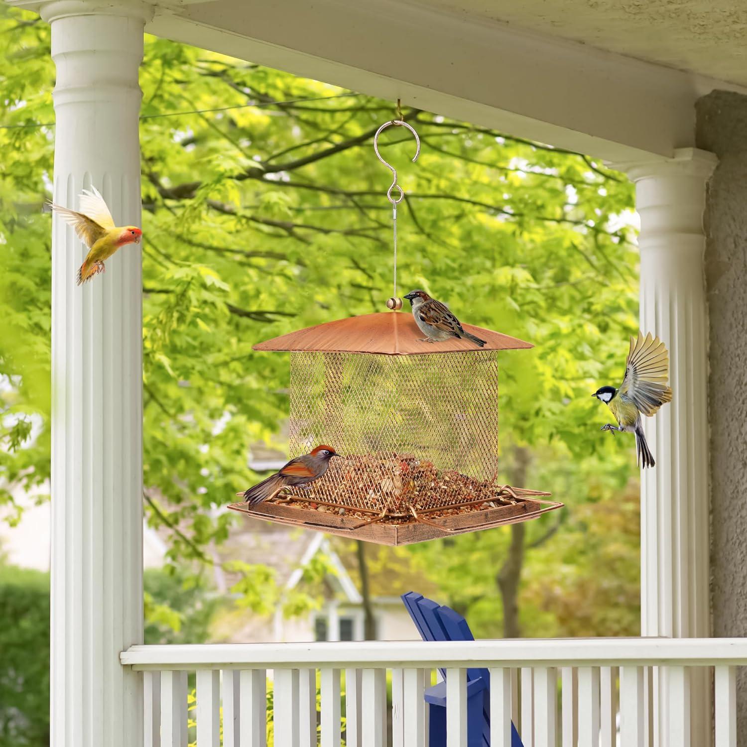 Comedero para Aves Buseeau de Metal 1.58kg Colgante Oro