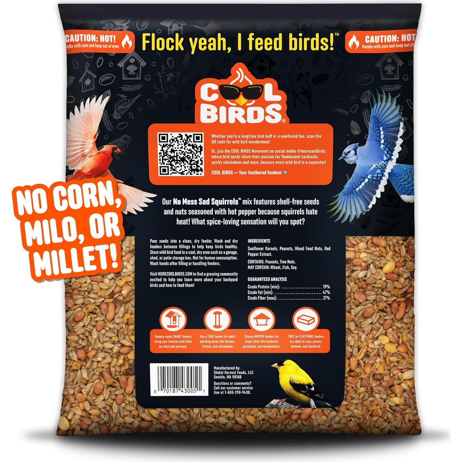 Semilla para Aves Picantes Sin Desorden 4.54 kg - Global Harvest Foods