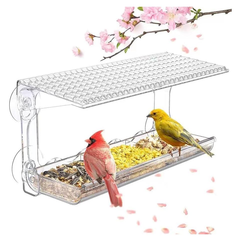 Comedero para Aves de Ventana Siraulcken Acrílico Transparente