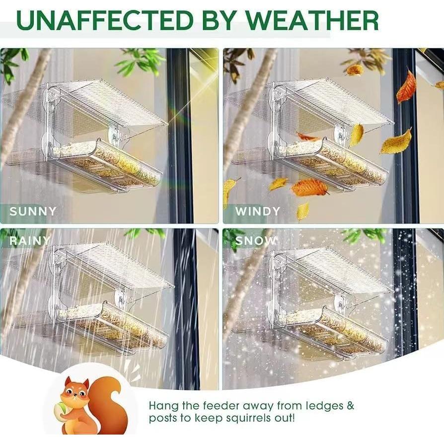 Comedero para Aves de Ventana Siraulcken Acrílico Transparente