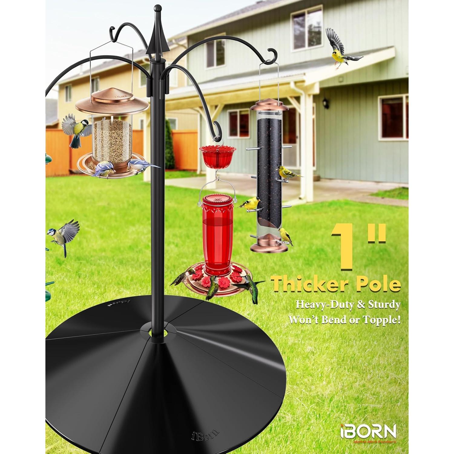 Soporte para Comedero de Aves iBorn con Baffle Anti Ardillas 198 cm