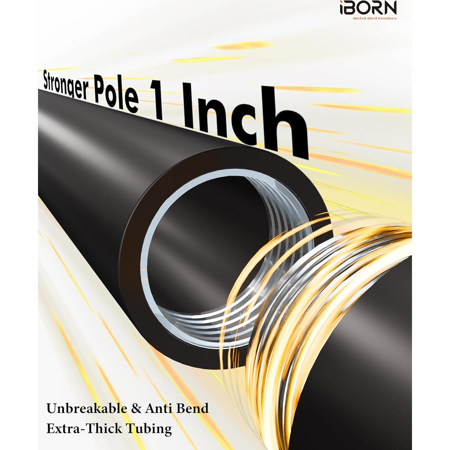 Soporte para Comedero de Aves iBorn con Baffle Anti Ardillas 198 cm