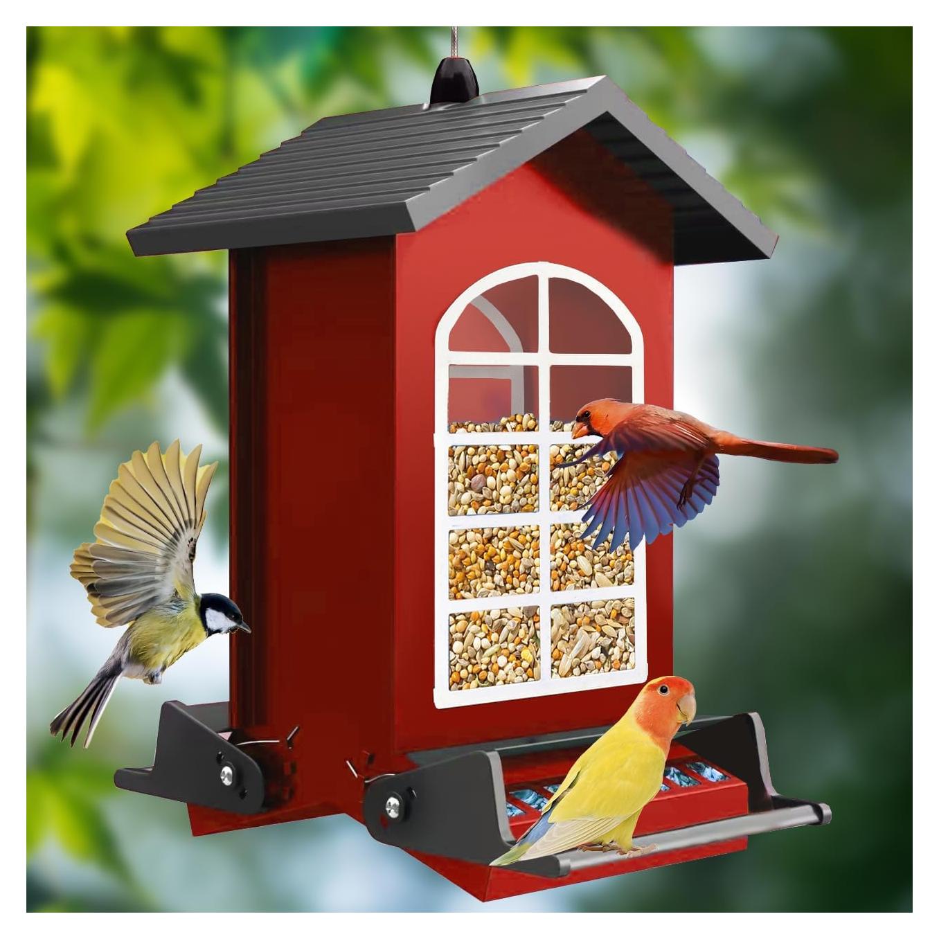 Comedero para Aves LUKCOZMO Metal Colgante 2.27 kg Rojo