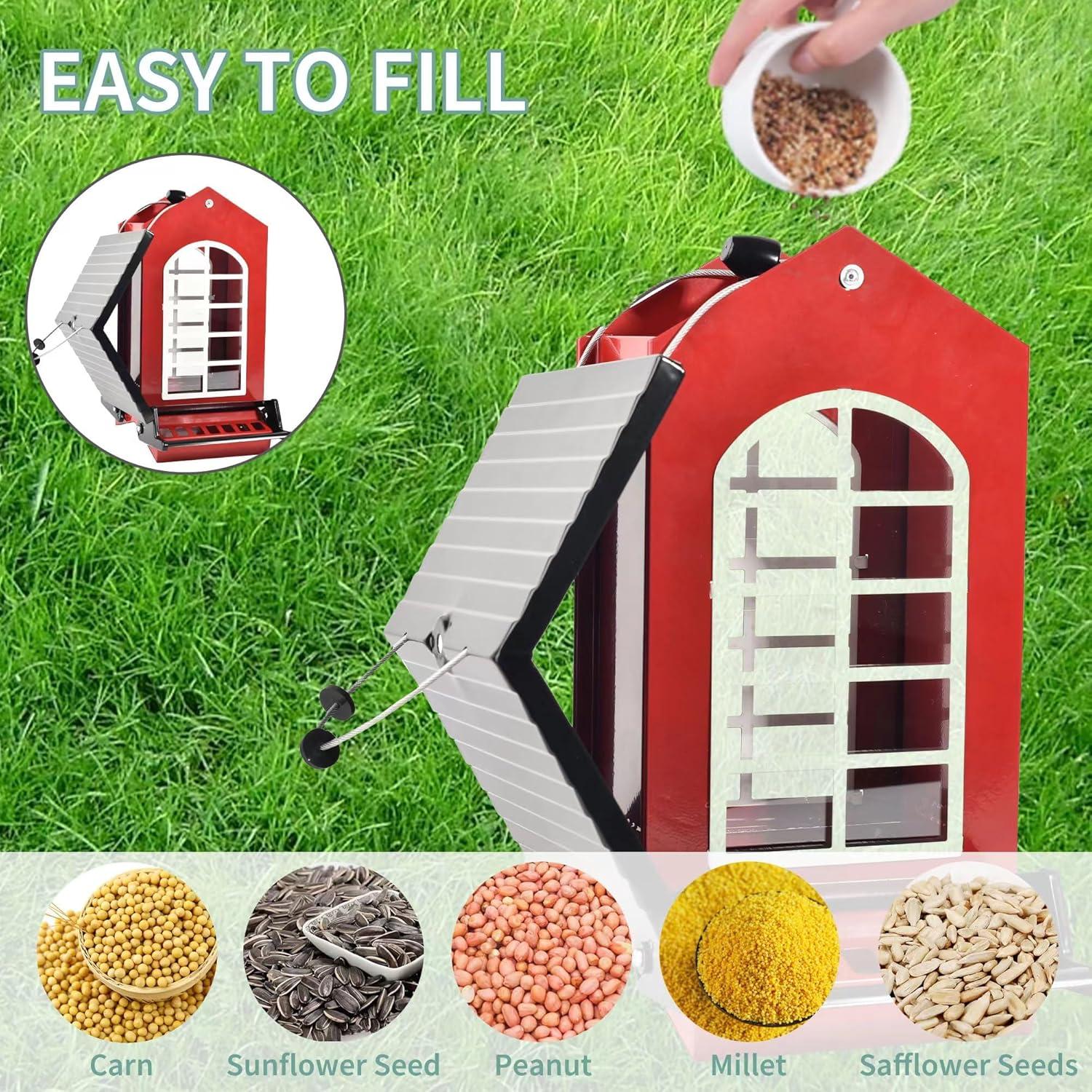 Comedero para Aves LUKCOZMO Metal Colgante 2.27 kg Rojo