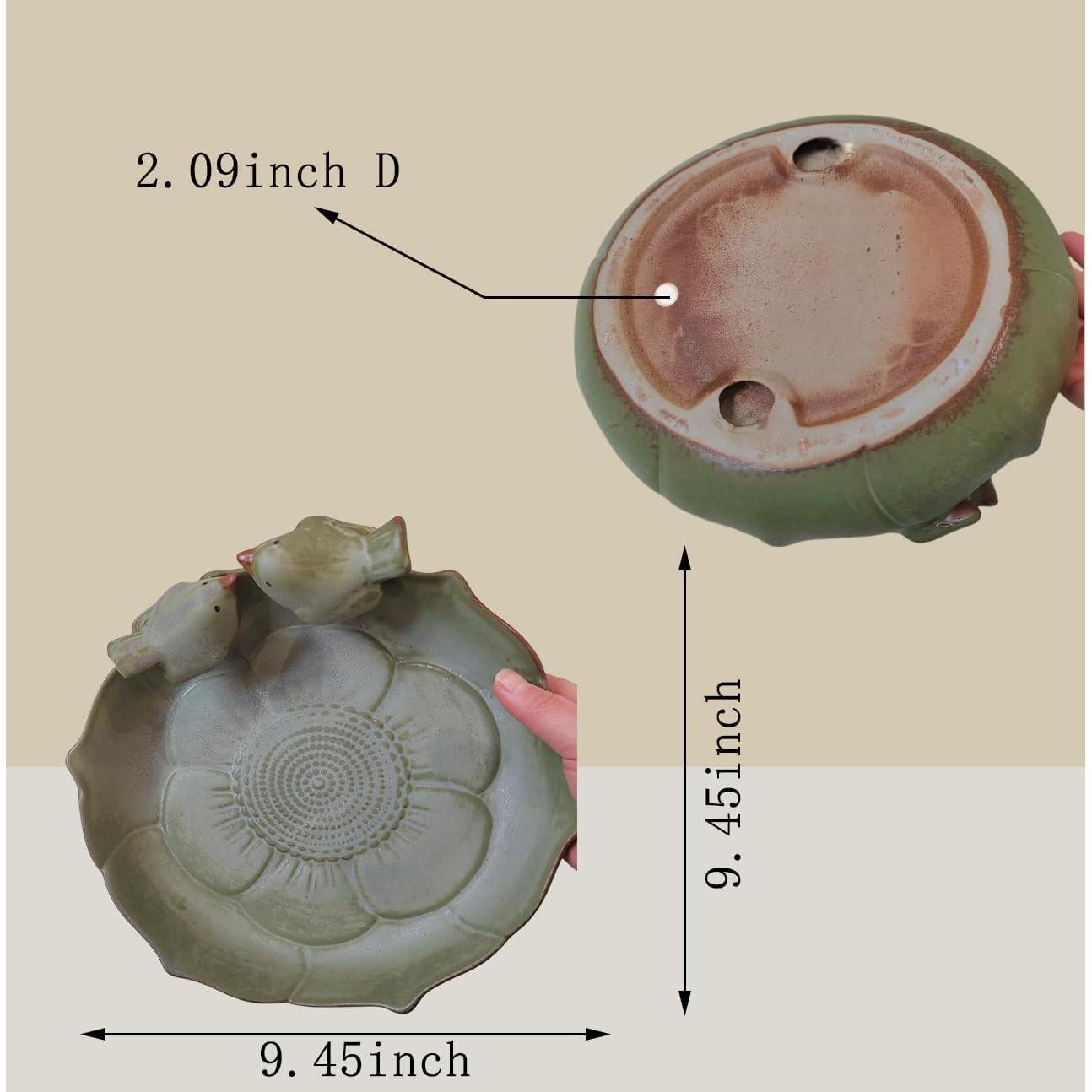 Baño de Aves de Cerámica Verde Bakayoyo 25.4 cm para Exterior